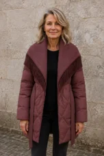 Juliette fringe down coat open