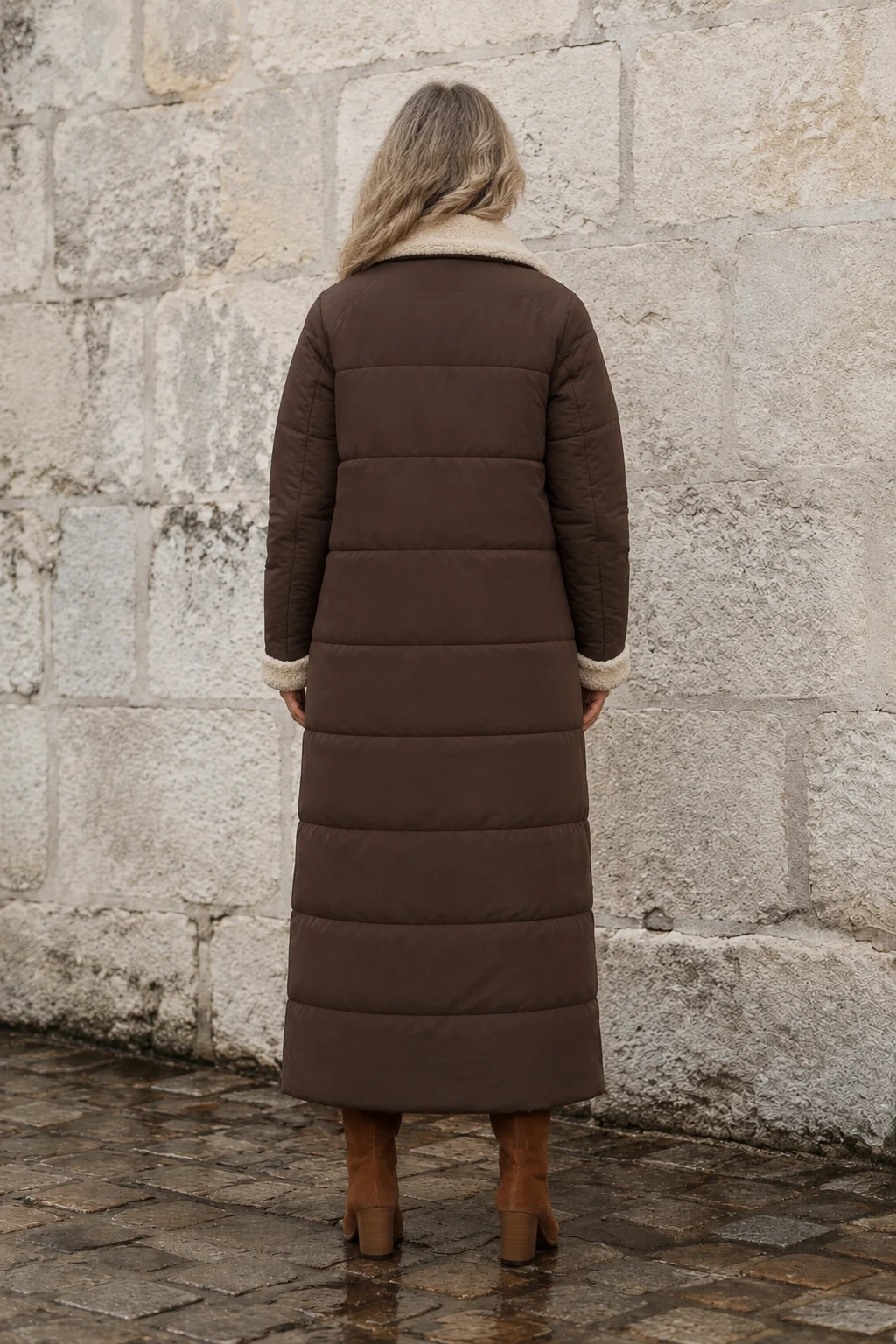 Justine | Reversible Longline Coat - Brown