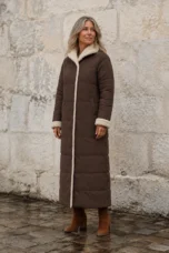 Justine | Reversible Longline Coat - Brown