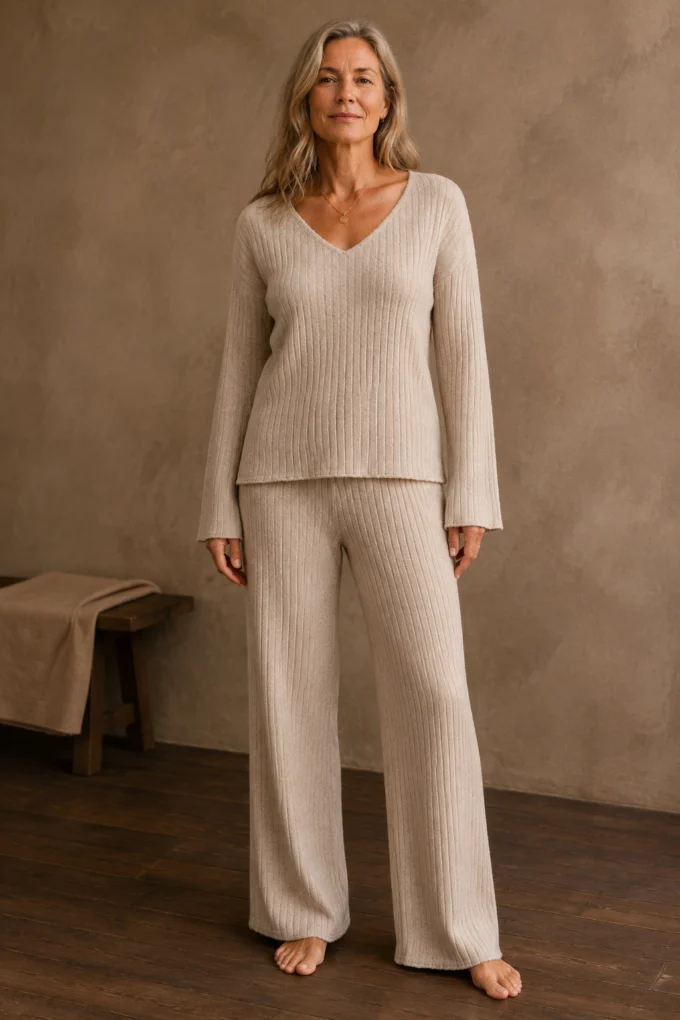 Knit Two Piece Lounge Set editorial product photo