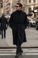 Didier | Wool Blend Belted Wrap Coat