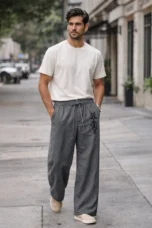 Cecile | Linen Cotton Wide Leg Trousers