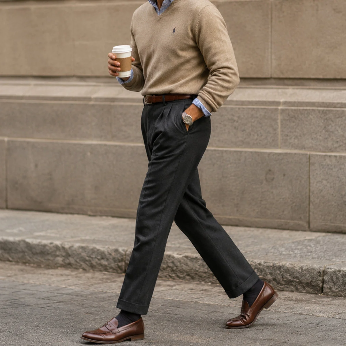 Blandine | Pleated Straight Linen Trousers