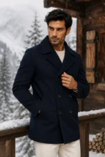 Severin | Wide Lapel Wool Peacoat