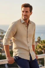 Léa | 100% Linen Long Sleeve Shirt