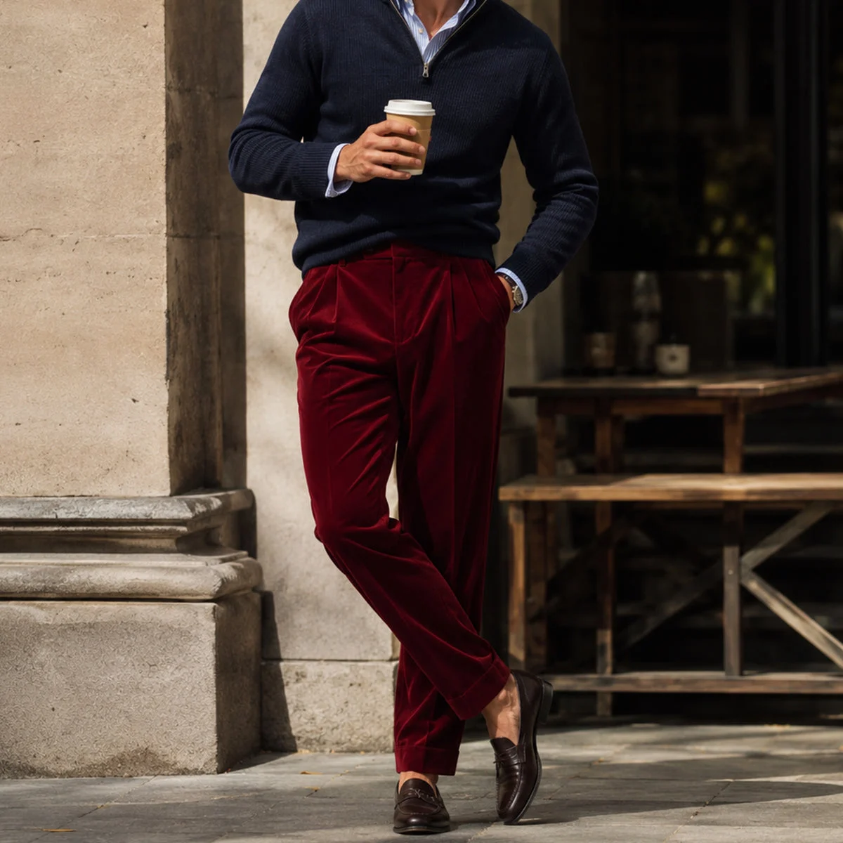 Séraphine | Velvet Straight-Leg Trousers