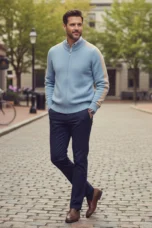 Hugues | 100% Wool Jacquard Zip Knit