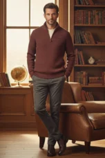 Francois | 100% Cashmere Half Zip Knit