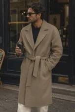 Didier | Wool Blend Belted Wrap Coat