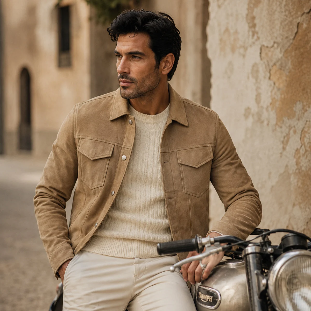 Octave | Snap Front Suede Work Jacket