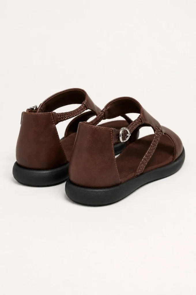 Claudia | Braided Strap Buckle Sandals