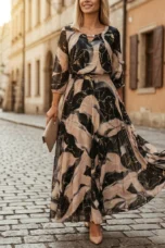 Aurélia | Lined Chiffon Maxi Dress