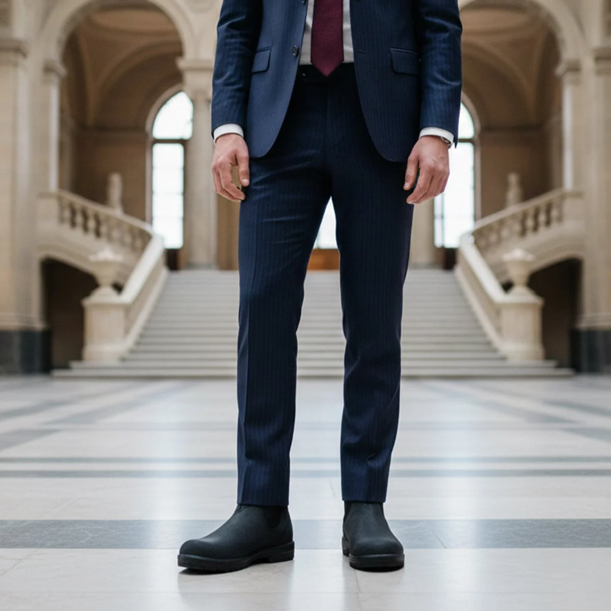Benoit | Leather Chelsea Boot, Red Sole