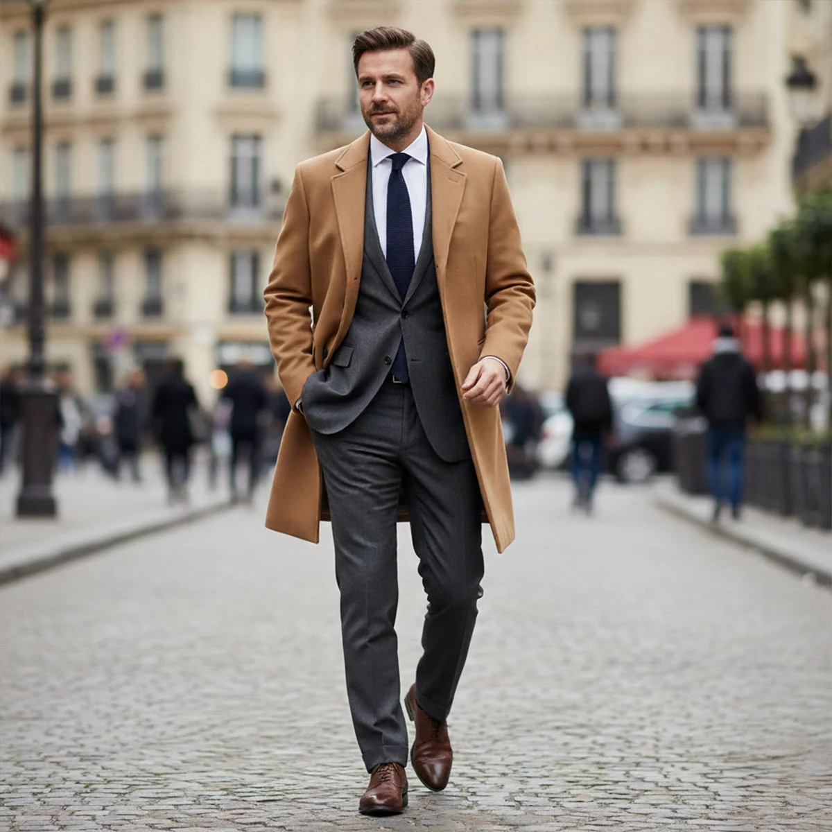 Belmont | Cotton Blend Tailored Overcoat