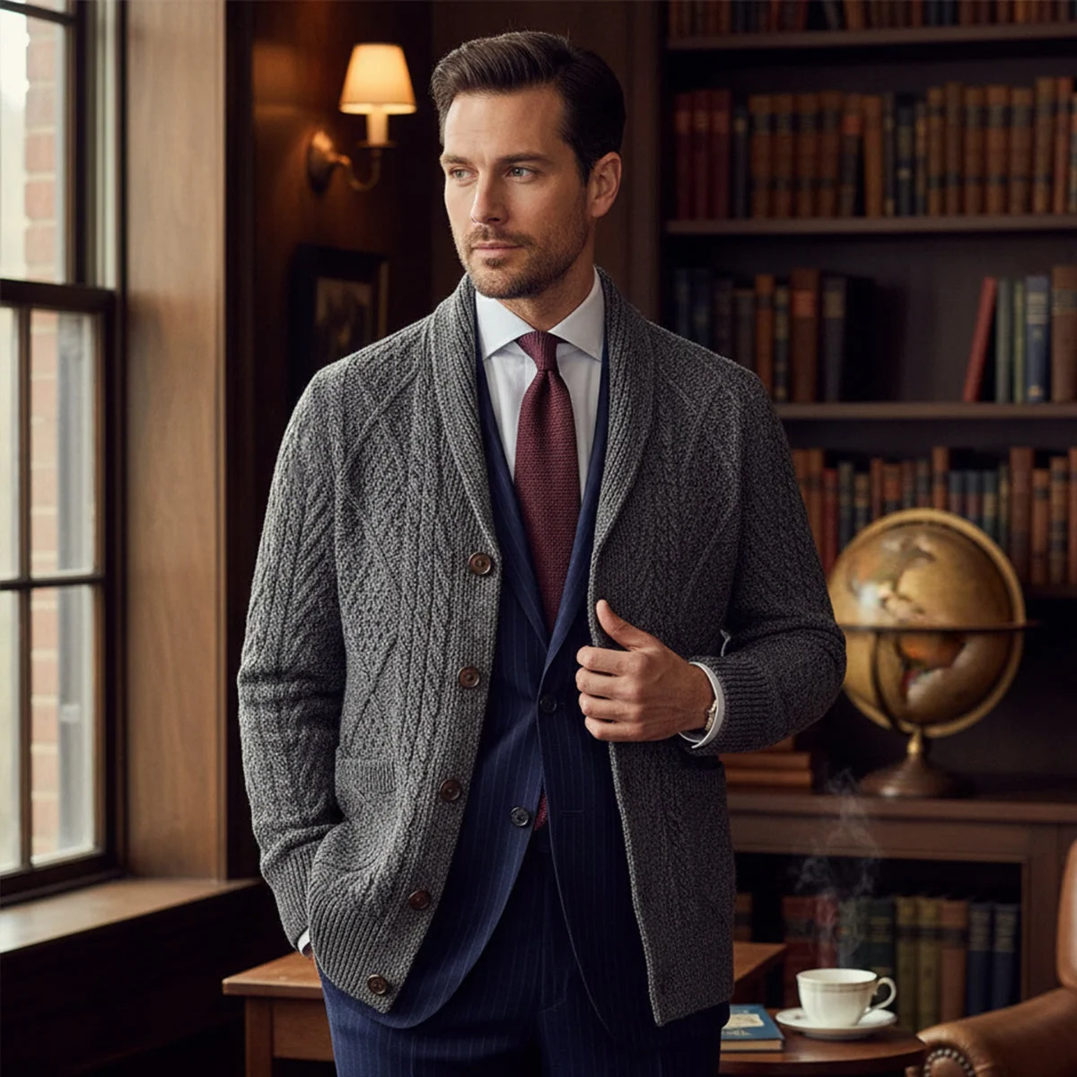 Ambroise | Soft Knit Side Pocket Cardigan