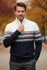 Charles | Fair Isle Quarter Zip Sweater