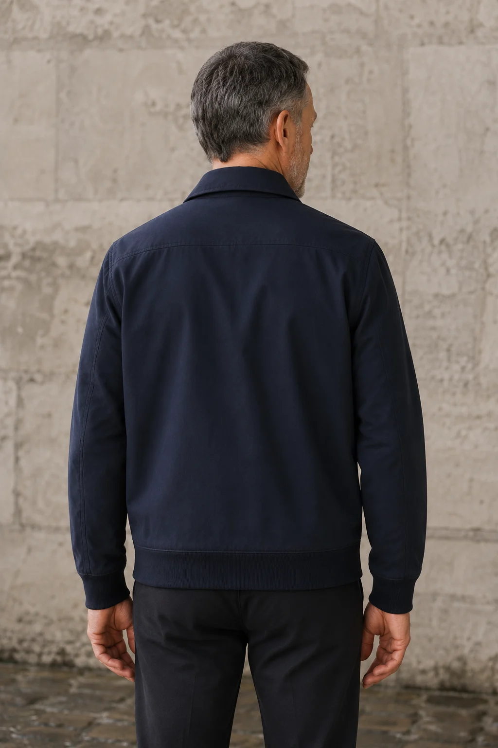 Lightweight Lapel Collar Zip Jacket - back