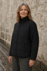 Lucette | Packable Quilted Zip Puffer - Black