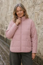 Lucette | Packable Quilted Zip Puffer - Pink