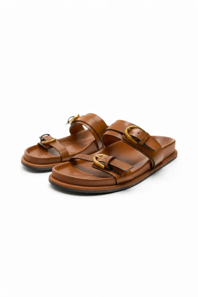 Edmee | 100% Leather Double Strap Sandals