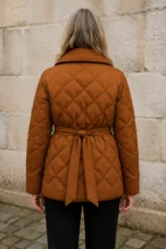 Lucienne | 90% Down Belted Wrap Coat - Orange