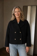 Madeleine | Double-Breasted Short Jacket - Black