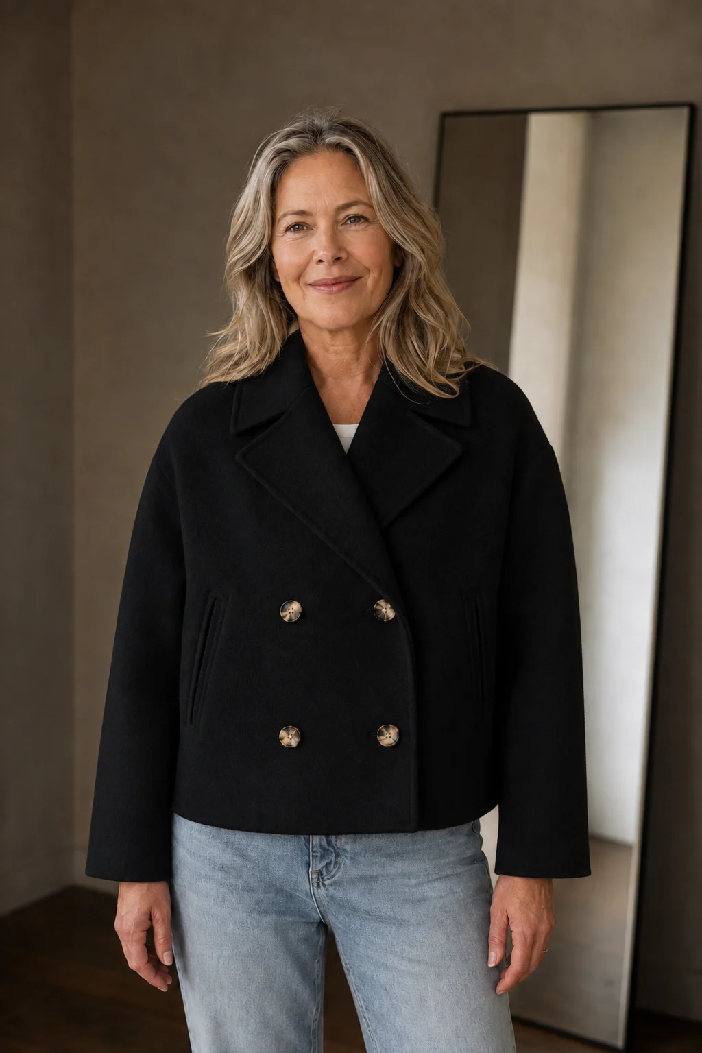 Madeleine | Double-Breasted Short Jacket - Black