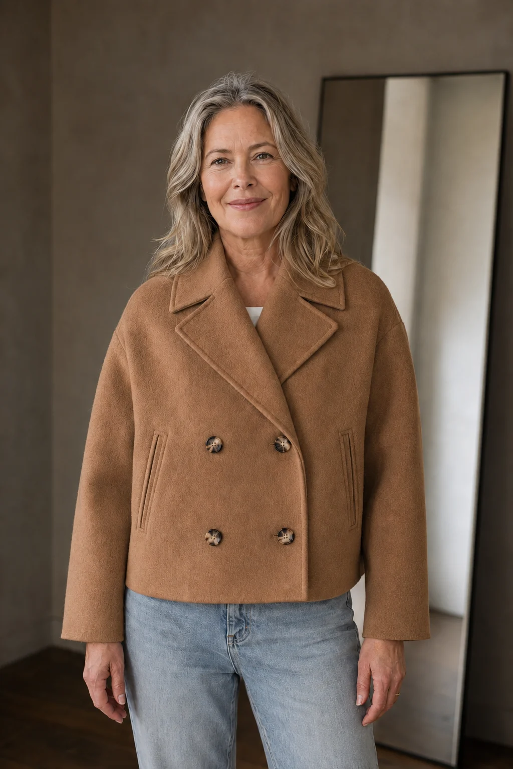 Madeleine | Double-Breasted Short Jacket - Brown