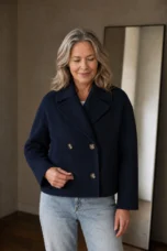 Madeleine | Double-Breasted Short Jacket - Navy