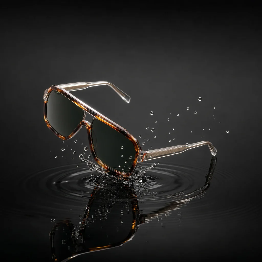 Oversized Acetate Sunglasses, Dark Lens