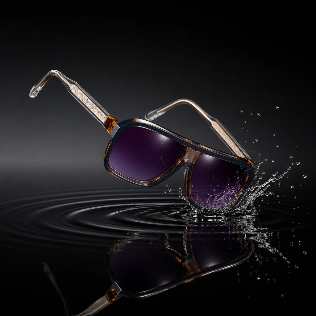 Oversized Acetate Sunglasses, Dark Lens
