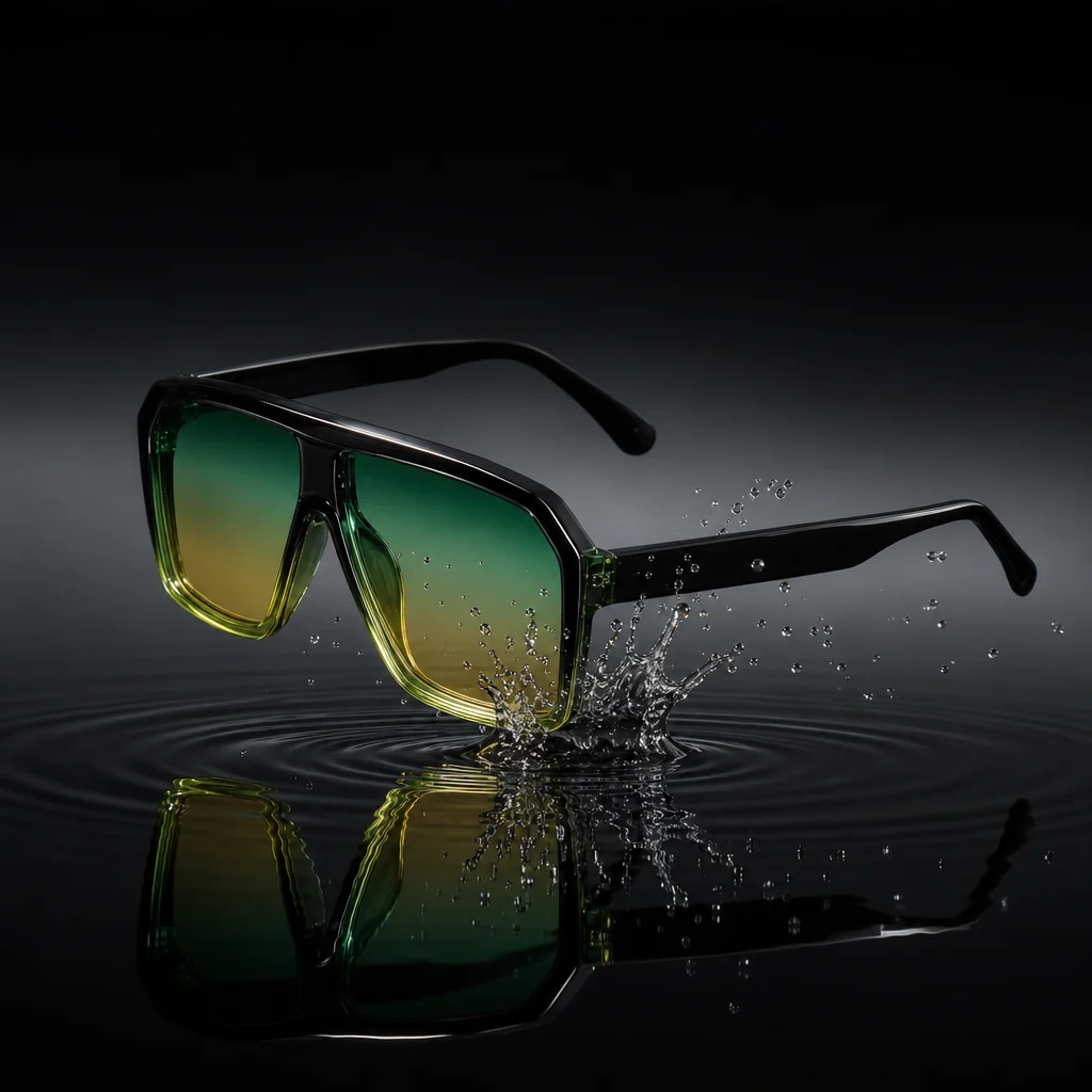 Oversized Acetate Sunglasses, Dark Lens