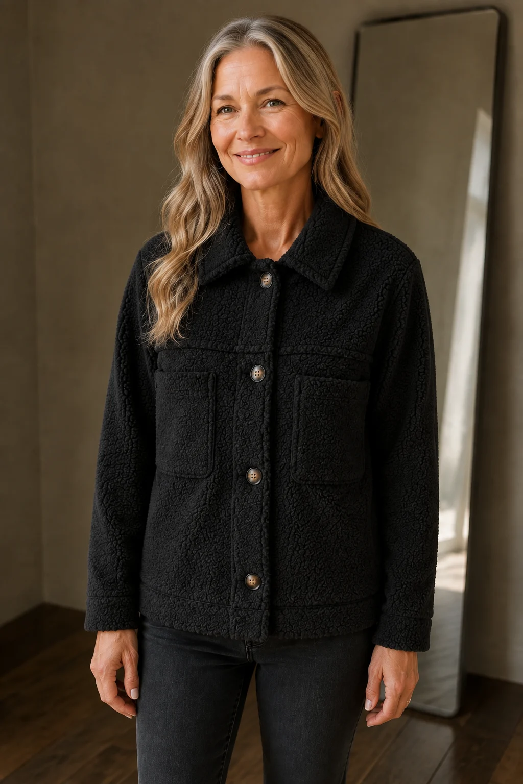 Marcelle | Hip Length Insulated Jacket - Black
