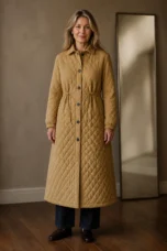 Maren quilted long coat closed