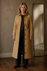 Maren quilted long coat open