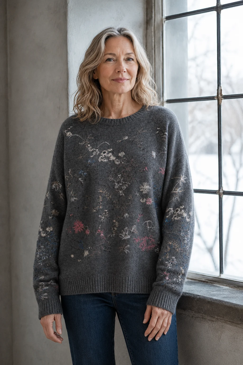 Marguerite | 100% Merino Wool Pullover - Grey