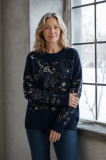 Marguerite | 100% Merino Wool Pullover - Navy