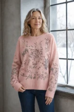 Marguerite | 100% Merino Wool Pullover - Pink