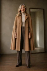 Marisol wool cape coat open