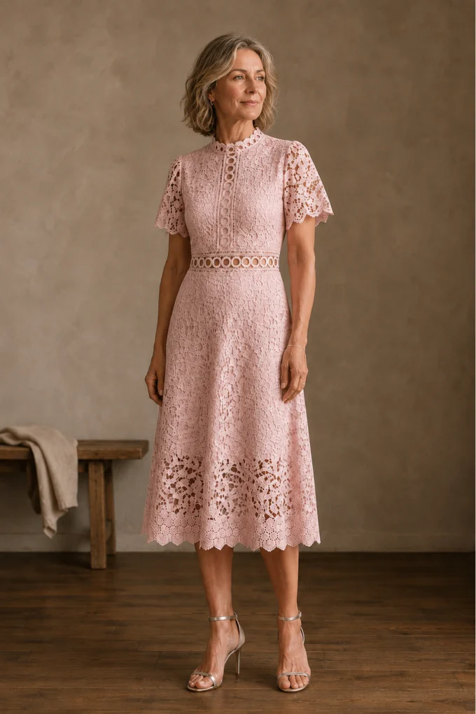 Marlene | Vintage Lace Cutwork Midi Dress