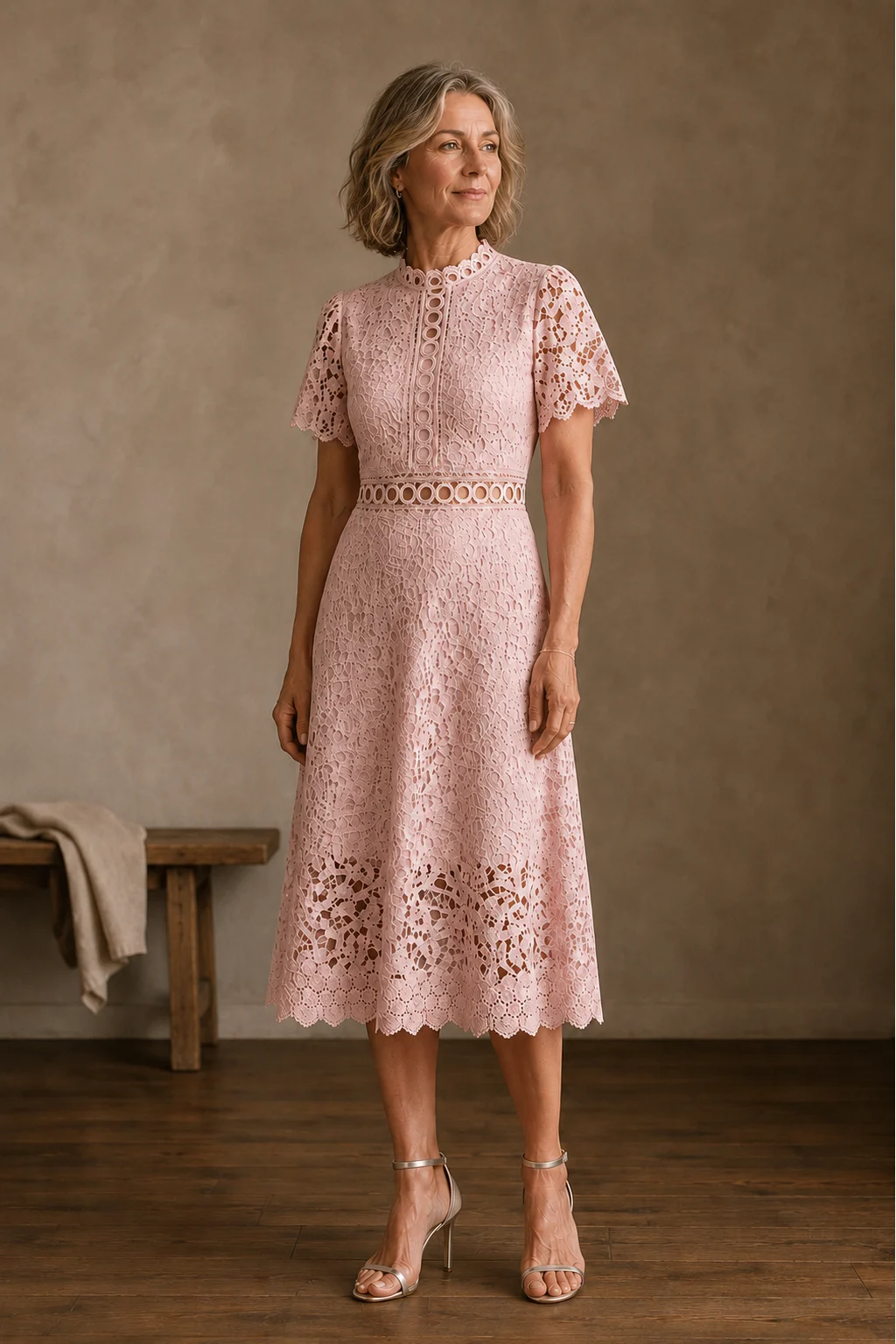 Marlene | Vintage Lace Cutwork Midi Dress