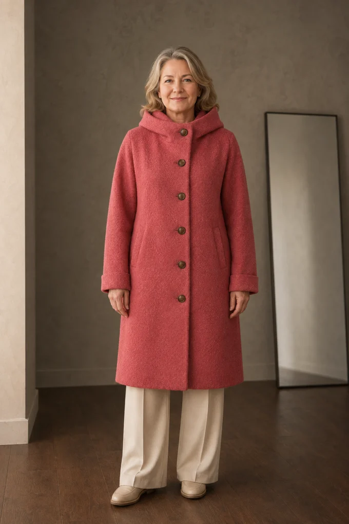 Merly elegant rose coat closed