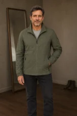 Mesh Lined Zip Front Windbreaker Jacket - hero closed