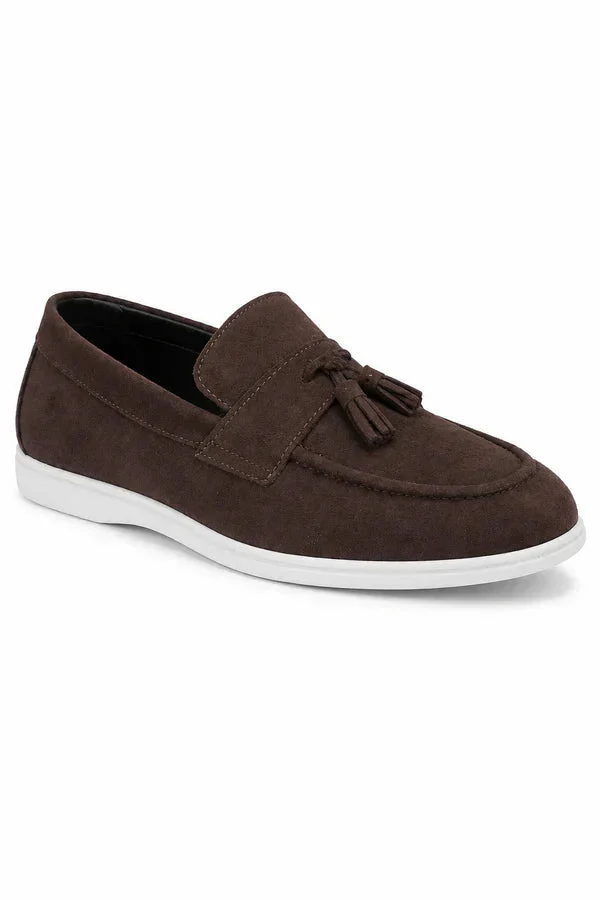 Sabin | Suede Tassel Loafers, Grip Sole