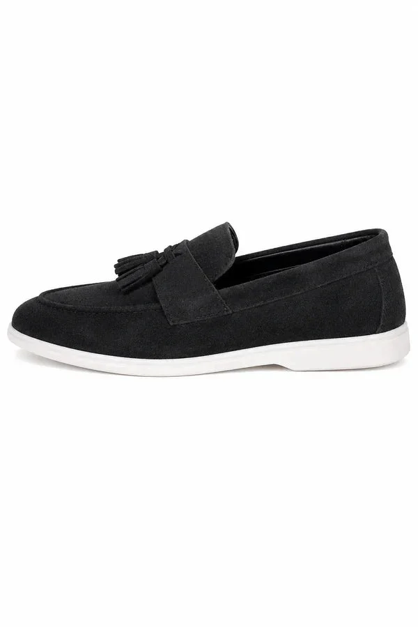 Lazare | Suede Tassel Loafers, Rubber Sole