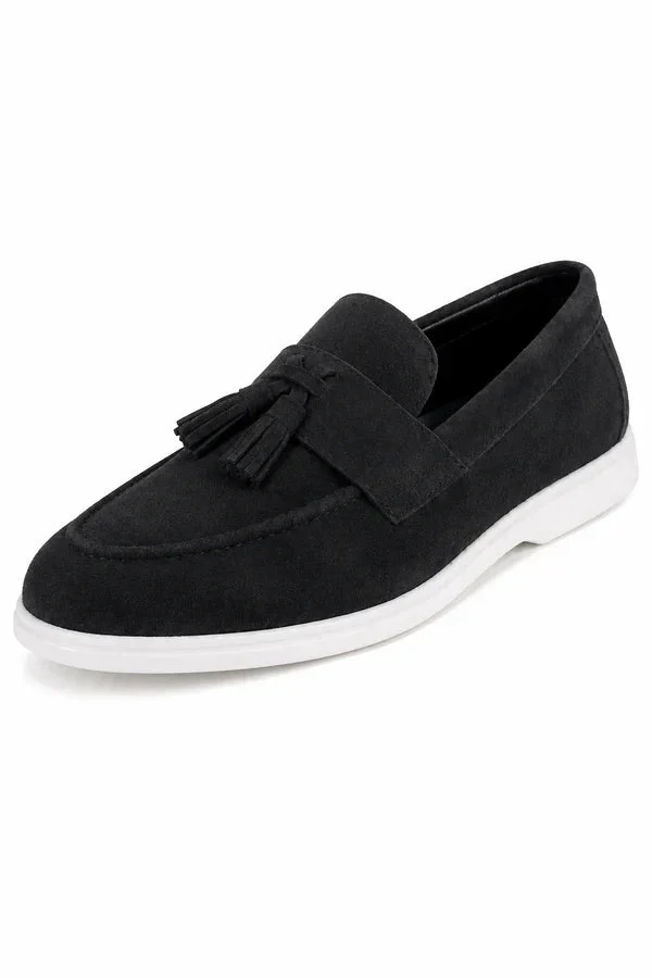 Lazare | Suede Tassel Loafers, Rubber Sole