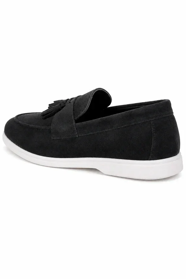 Lazare | Suede Tassel Loafers, Rubber Sole
