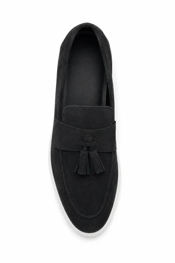 Lazare | Suede Tassel Loafers, Rubber Sole