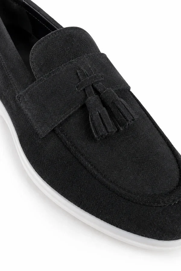 Lazare | Suede Tassel Loafers, Rubber Sole