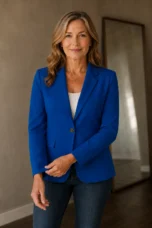 Nadine | Stretch Tailored Blazer - Blue